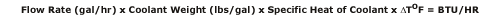 Measure Flow and Temp Change Formula